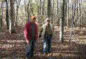 Forester Larry Powell and a forest owner discussing a PA forest stewardship plan